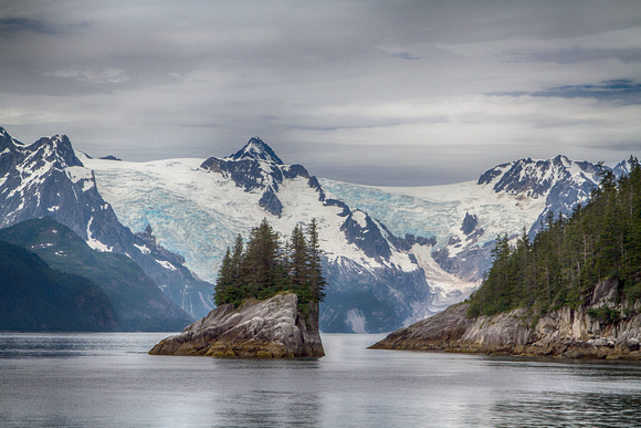 Islands and Glaciers in Columbia Bay, Alaska