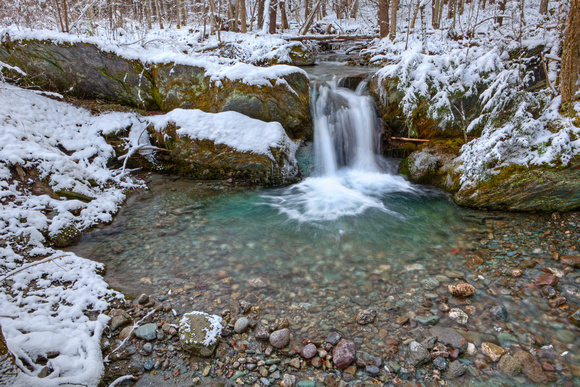 Early Snow at Clark Brook Falls, East Poultney