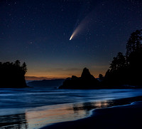 Comet Neowise over Ruby Beach #1,  Olympic National Park 07-14-2020