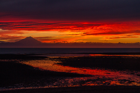 Sunset over Mount Redoubt and the Cook Inlet