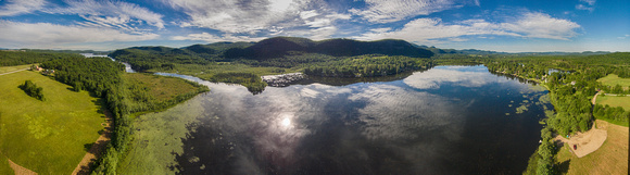 Aerial Panorama, Lake St. Catherine, Wells Vermont