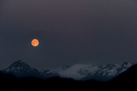 Moonrise over the Chugach Mountains, Homer