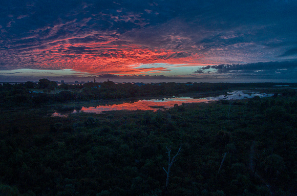 Sunrise Reflected in the South Marsh, Savannas Preserve State Park, FL
