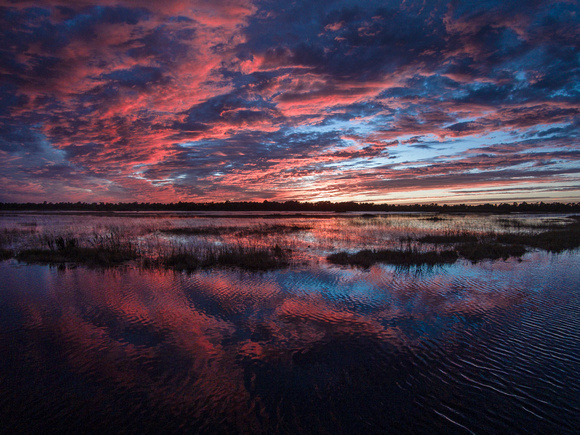 Sunset Over the South Marsh, Savannas Preserve State Park, FL