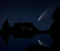 Comet Neowise over Ruby Beach #2,  Olympic National Park 07-14-2020
