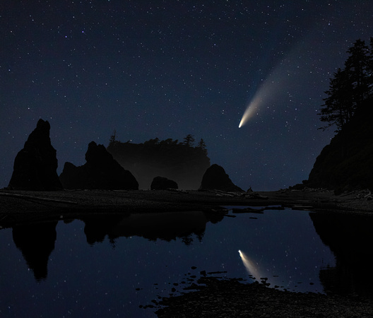 Comet Neowise over Ruby Beach #2,  Olympic National Park 07-14-2020