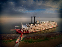 The American Queen River Boat on the Mississippi River at Oak Allay Plantation