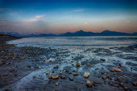 Moonrise over the Chugach Mountains from the Homer Spit